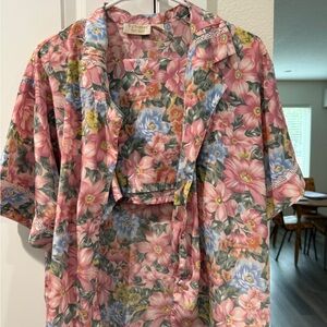 Vintage 1980’s- 2 piece Victoria’s Secret floral pajama set